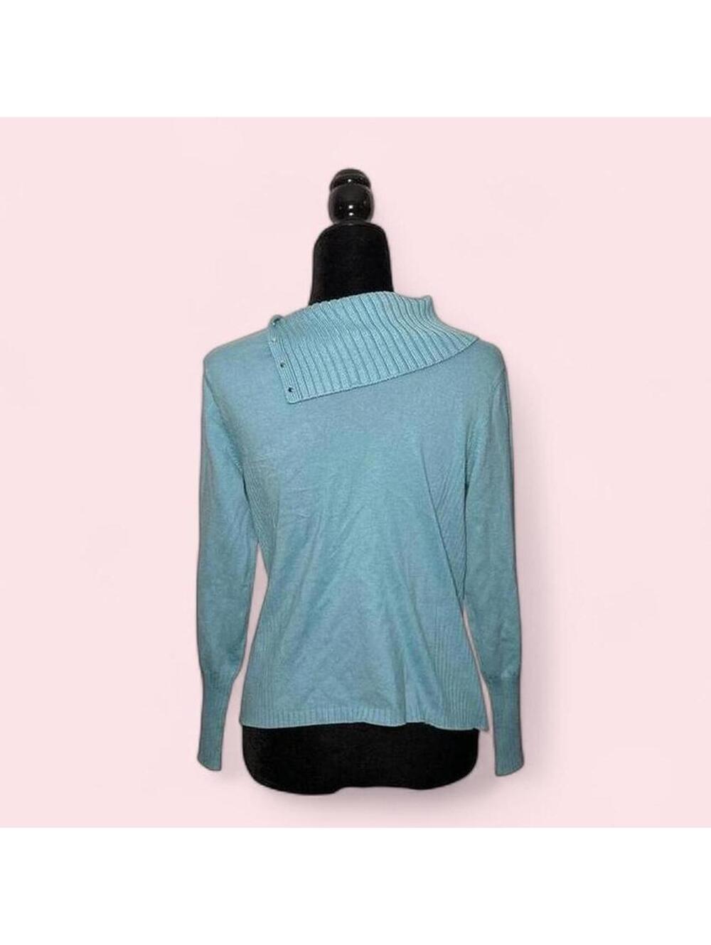 Laura Petites Y2K Vintage Blue Long Sleeve Top Size Small - Picture 4 of 4